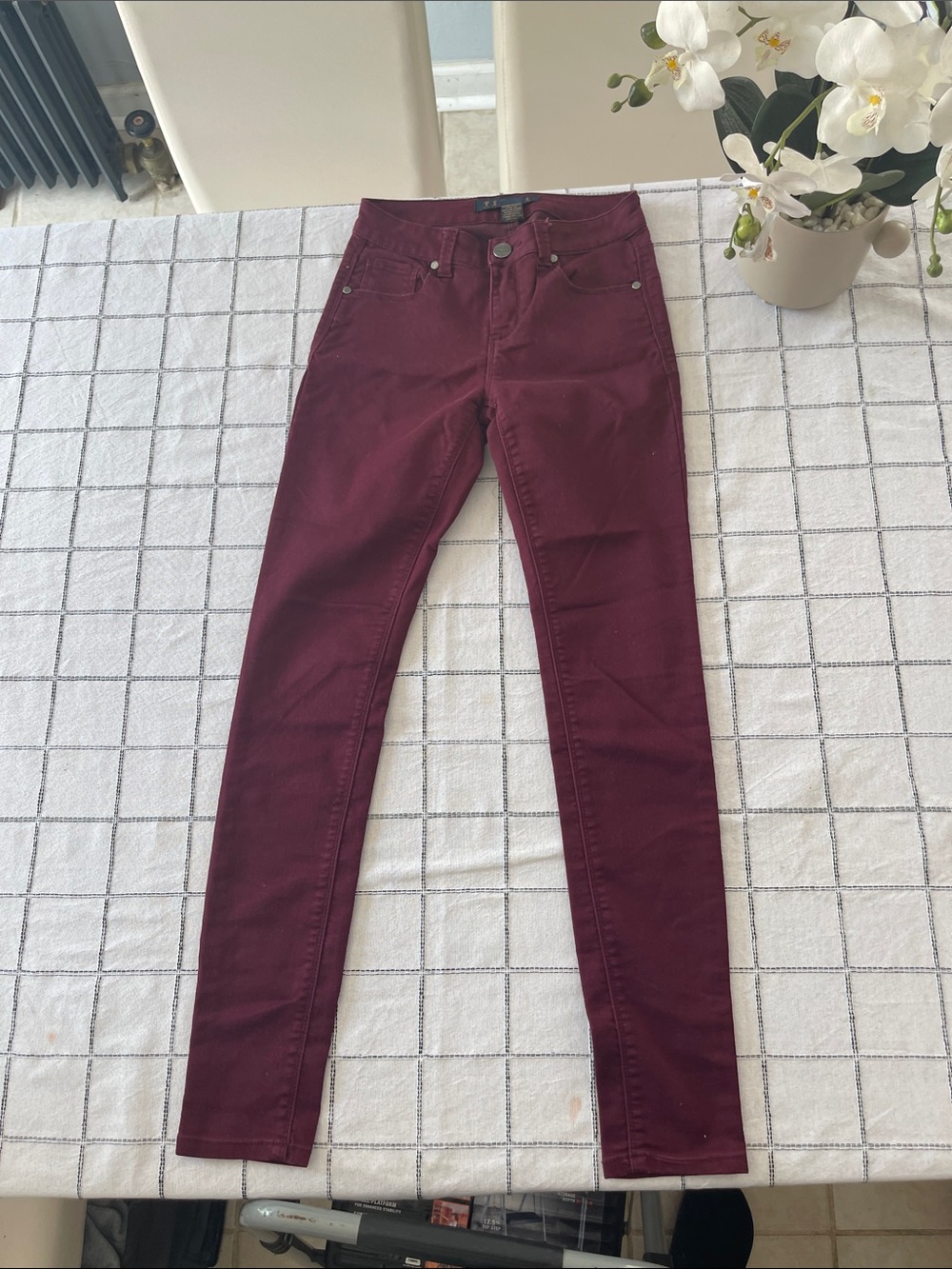Tinsel Wine Red Slim Jeans